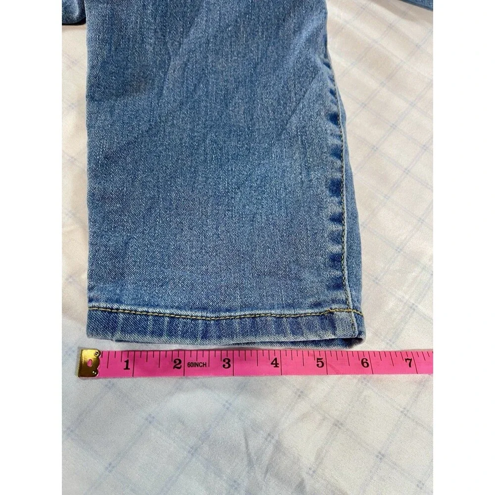 Michael Kors Gold-Embossed Slim Leg Blue Jeans - Size 12
